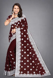 Heavy Silver Embroidery Work With Full Silver Stone Work Beautifull Saree