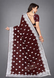 Heavy Silver Embroidery Work With Full Silver Stone Work Beautifull Saree