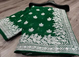 Heavy Silver Embroidery Work With Full Silver Stone Work Beautifull Saree