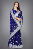 Heavy Silver Embroidery Work With Full Silver Stone Work Beautifull Saree
