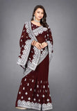 Heavy Silver Embroidery Work With Full Silver Stone Work Beautifull Saree