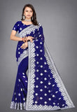 Heavy Silver Embroidery Work With Full Silver Stone Work Beautifull Saree